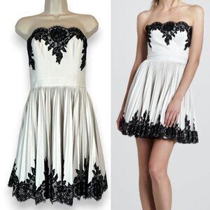 Robert Rodriguez Dress Black Lace Strapless Cocktail Party Date Night Small